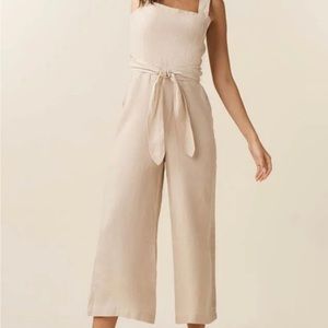 NWT The Linen Two Piece Apron Jumpsuit Vetta Capsule